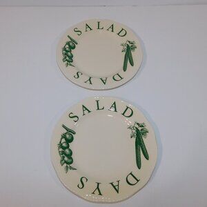 Set 2 Wood & Sons England The Kitchen Garden Green Salad Days Side Plates 8"